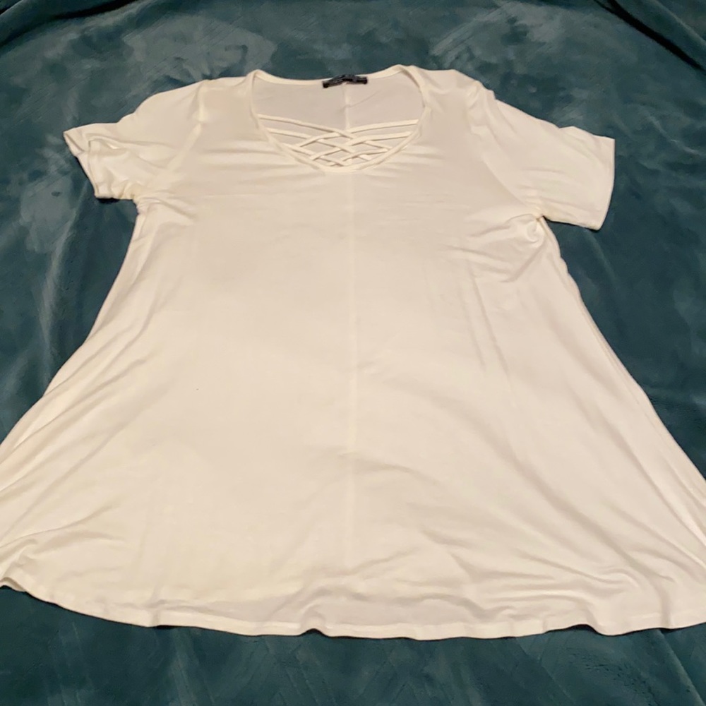 Shop Basic USA ivory tee